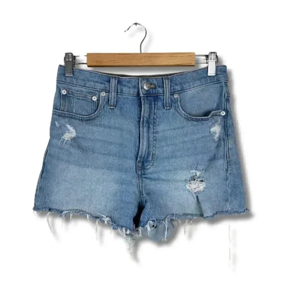 Madewell The Perfect Jean Short Distressed Shorts Light Wash Size 27 - Picture 1 of 6